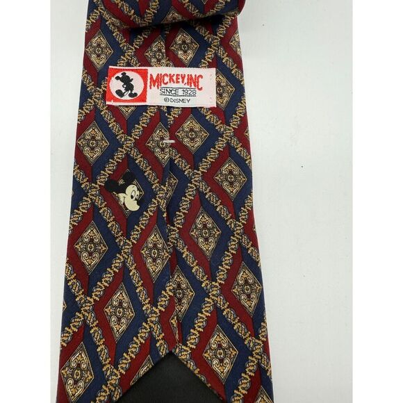 Walt Disney World Mickey Mouse Logo (Hidden Mickey) Neck Tie Blue 100% Silk - Picture 3 of 6